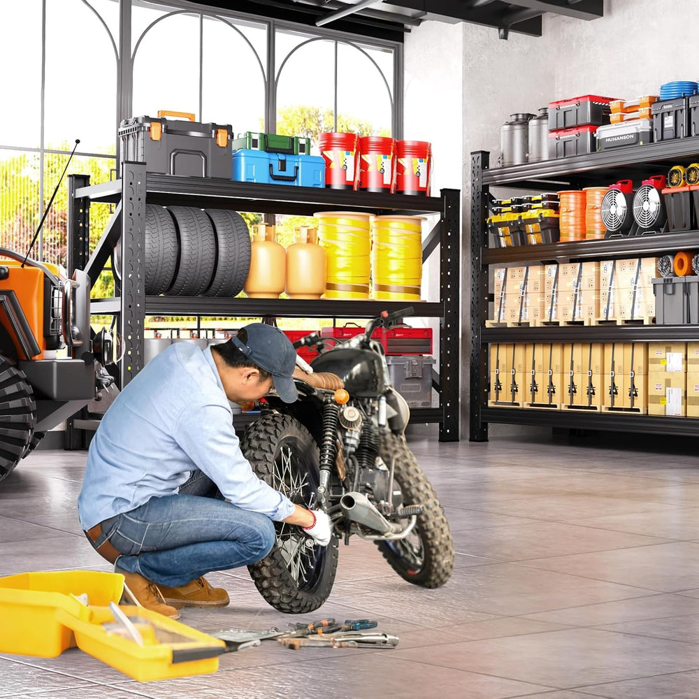 64"H Heavy Duty Storage Shelves, 4T Adjustable Garage Shelving Unit