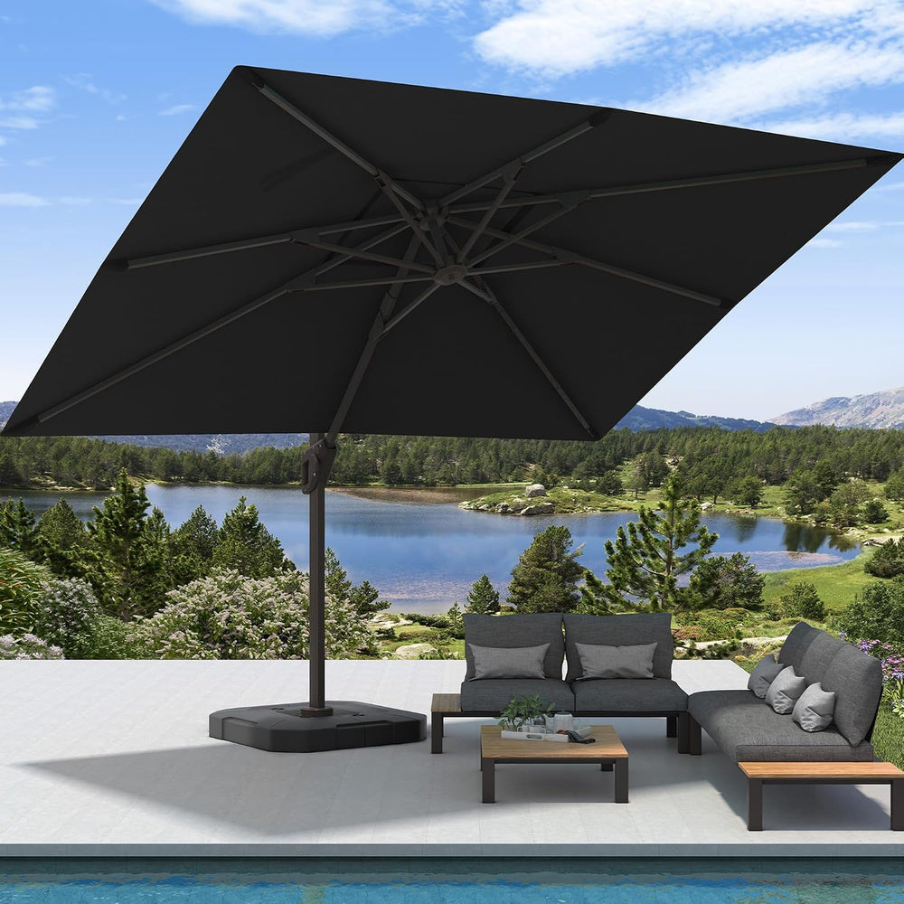 9' X 12' Cantilever Patio Outdoor Umbrella with Base Included
