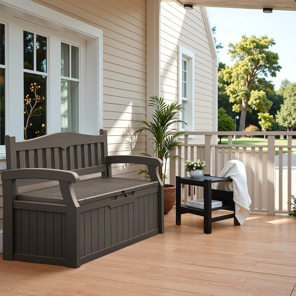 Flamaker 80 Gallon Storage Bench, Deck Box with Seat Waterproof All-Weather
