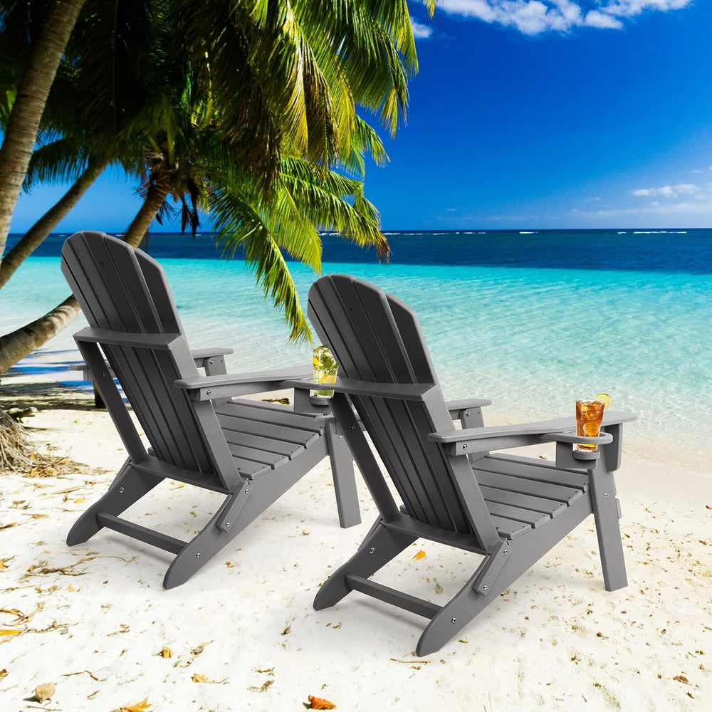 FUNBERRY Oversized Adirondack Folding Chair Set of 2, Fire Pit Chair 400LBS