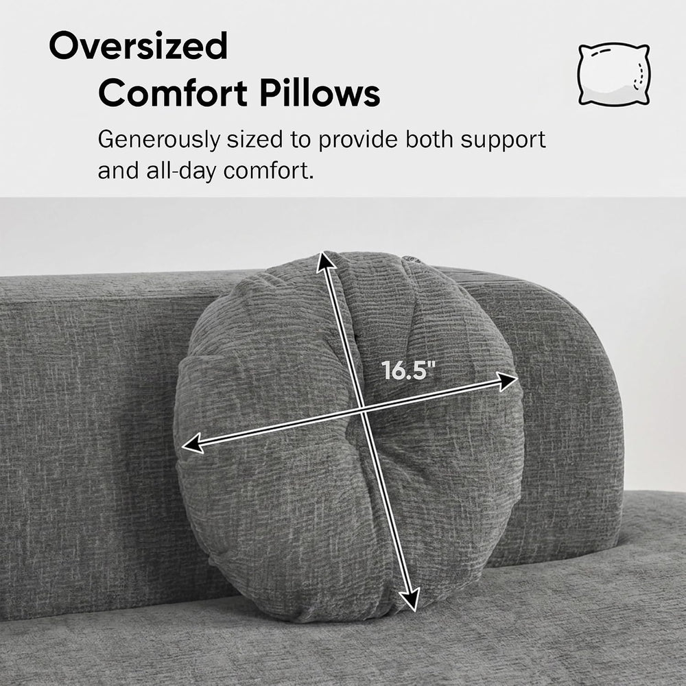 Mirod 122'' Extra Large Sectional Sofa Soft Fabric Upholstery, Elegan...