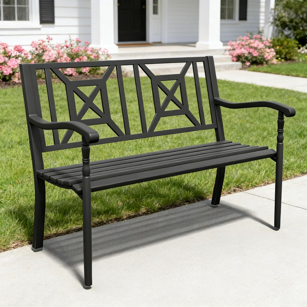 50 Inches Outdoor Bench Park Patio Furniture Garden Bench Seating