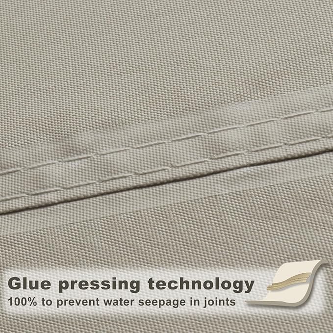 SUNNY GUARD Waterproof Sun Shade Sail 16' x 16' x 16' Taupe Trian...