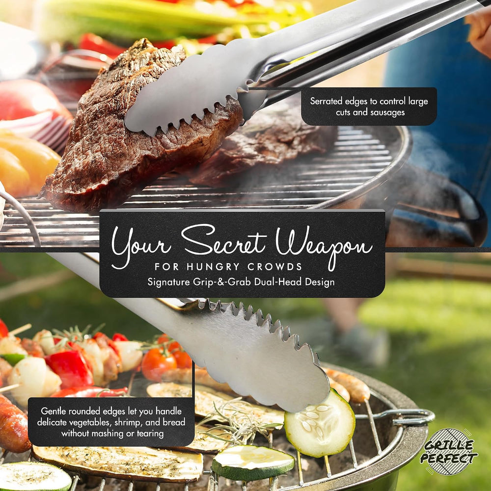 Grill Tongs 24-Inch Super Long Extra Heavy Duty for Grilling and Barbecue Hea...
