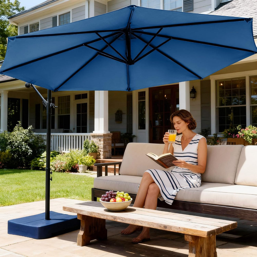 10FT Cantilever Offset Outdoor Patio Umbrella with Base Included