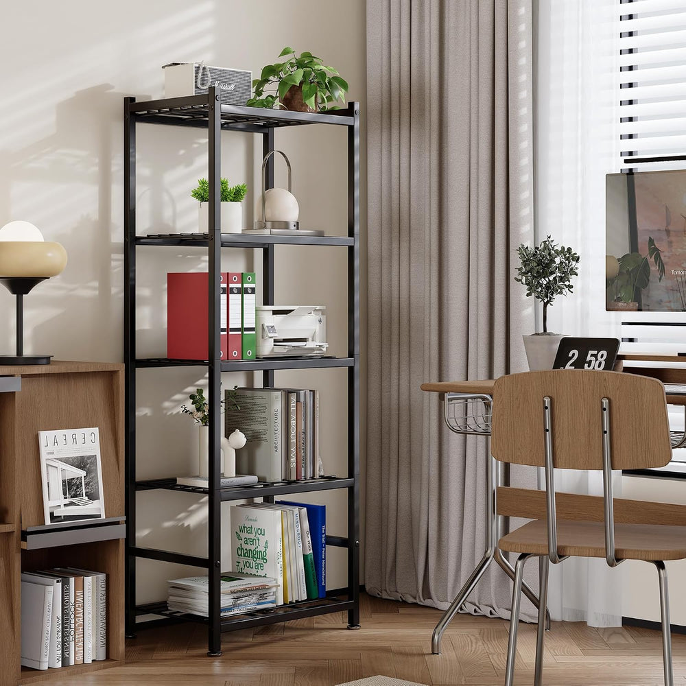 Storage Shelves, 5-Tier Metal Shelving Unit with Leveling Feet, Shelf Organiz...