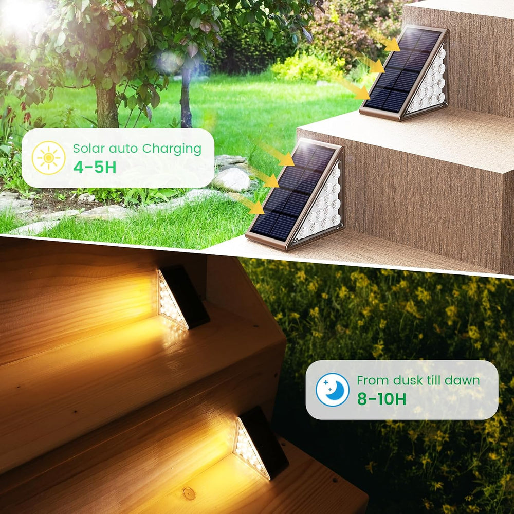 JOFIOS Solar Step Lights for Outside, 12pack Solar Stair Lights Outdoor Water...