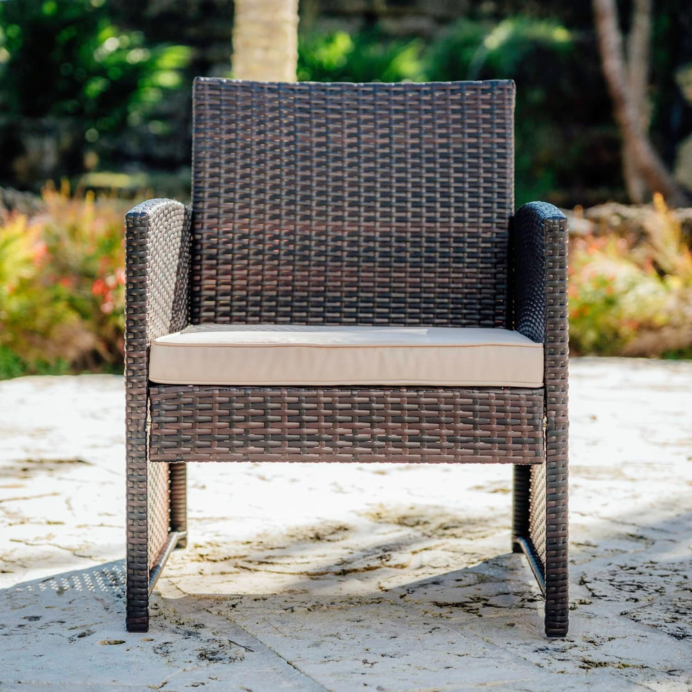 Nestl Wicker Patio Furniture Set - 3 Piece Bistro Table and Chairs Set of 2, ...