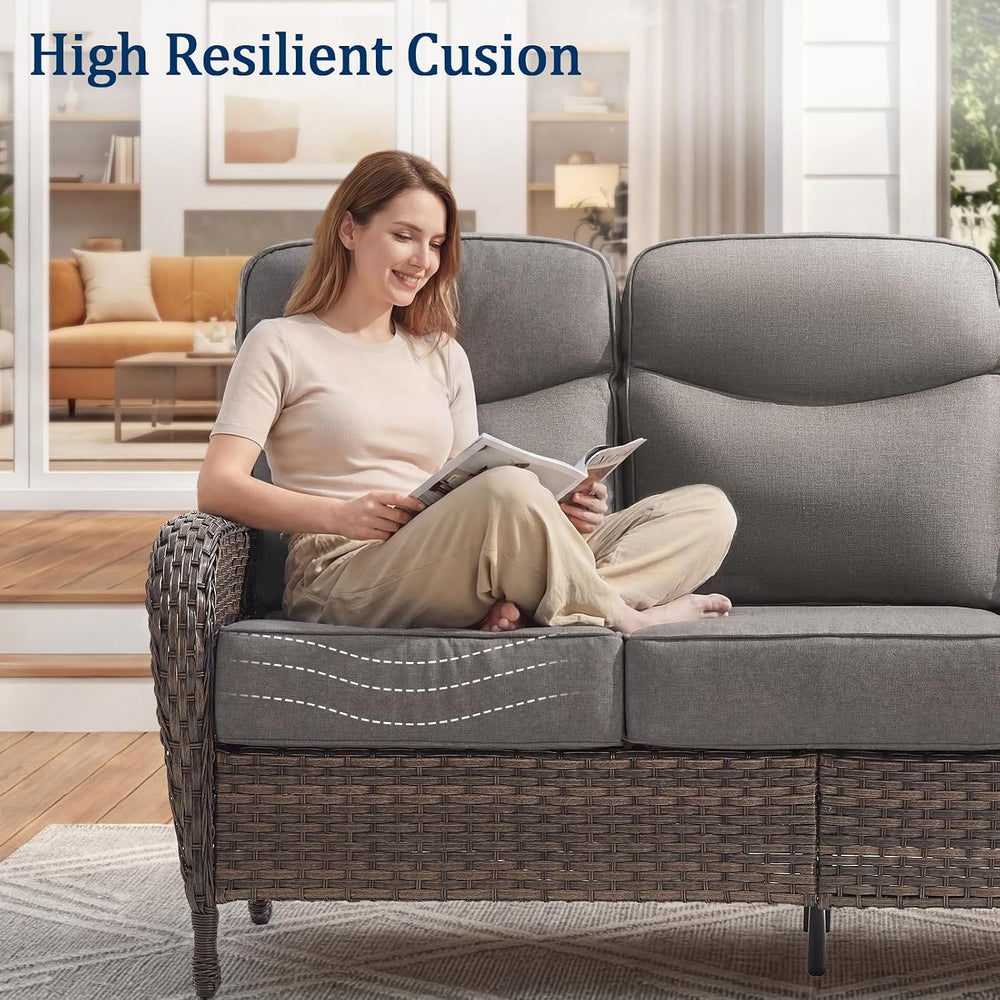 Outdoor Swivel Rocking Chair Patio Set (8pcs) High-Back - Thick Cushion Swive...