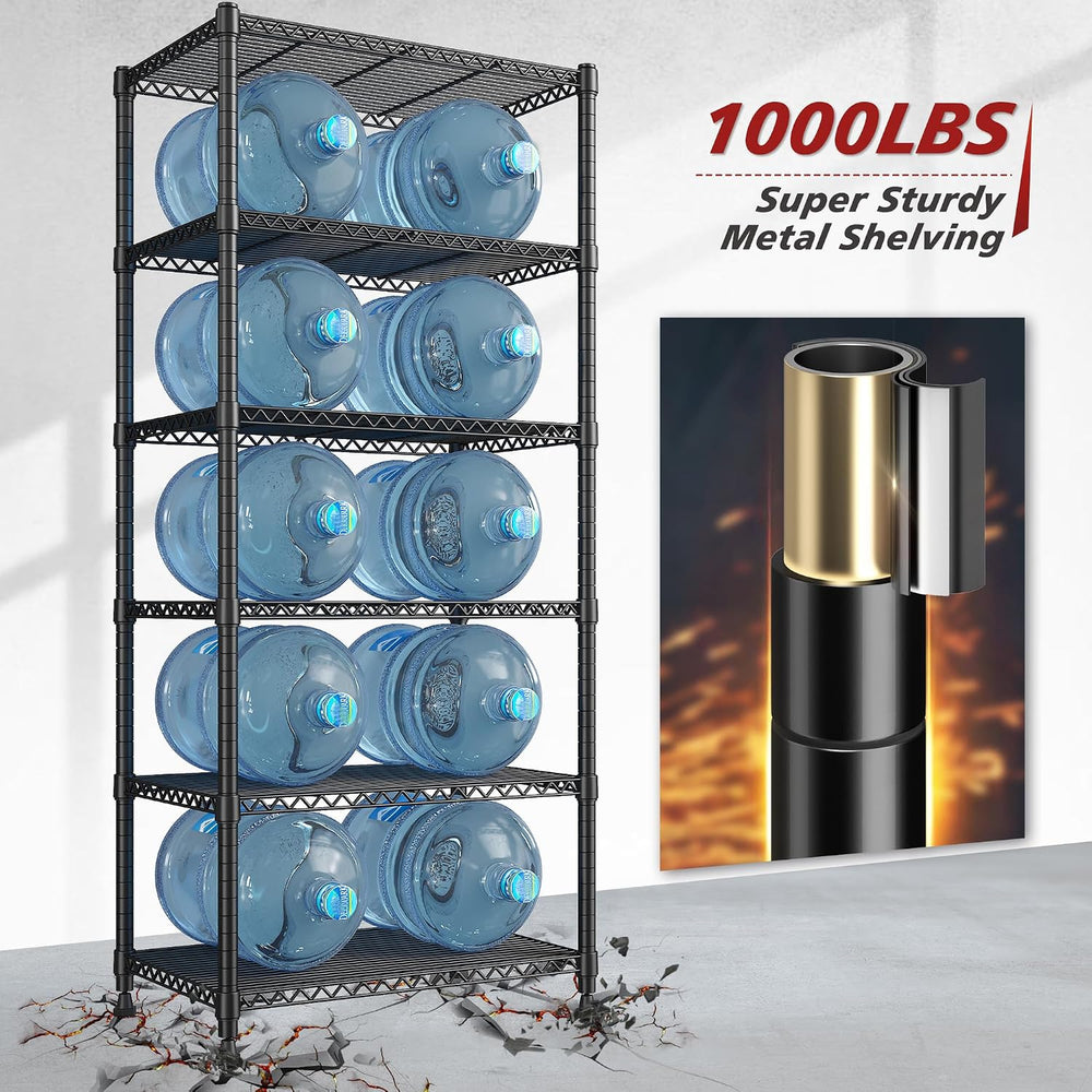 REIBII 72.2" H Storage Shelves, Space Saving&6 Tier Adjustable, for ...