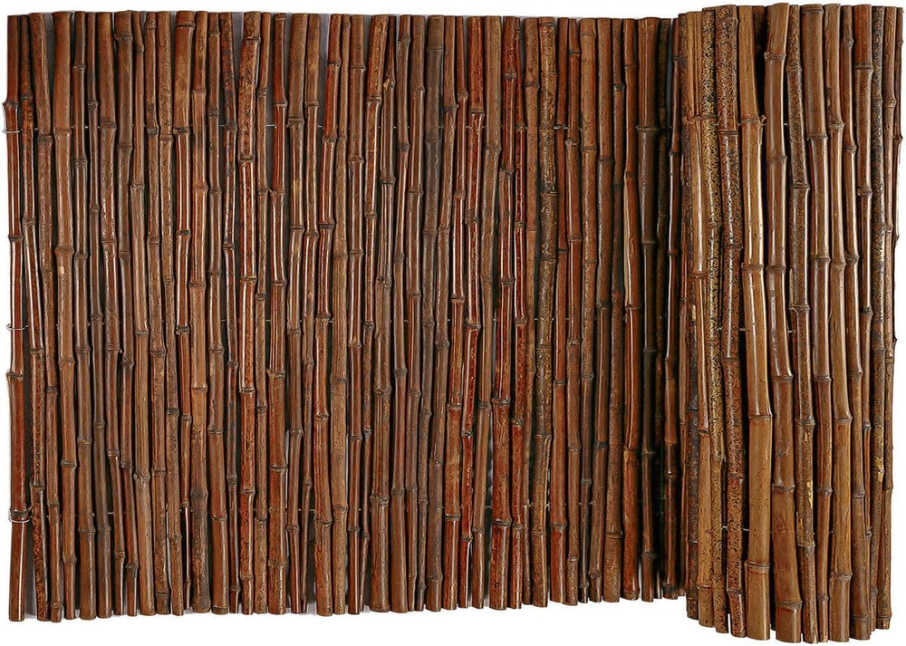 Carbonized Bamboo Fence 3ft x 8ft, Natural Outdoor Privacy Screen, Eco-Friend...