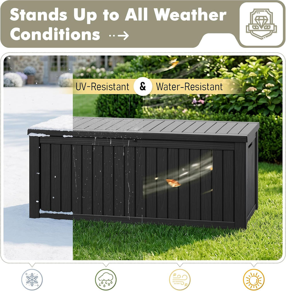 KAMABOKO 230 Gallon Outdoor Storage Box Waterproof Deck Box for Patio