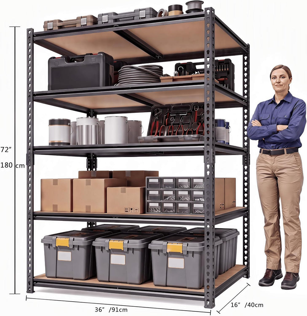 72" H Garage Shelving Heavy Duty, Metal Garage Storage Shelves