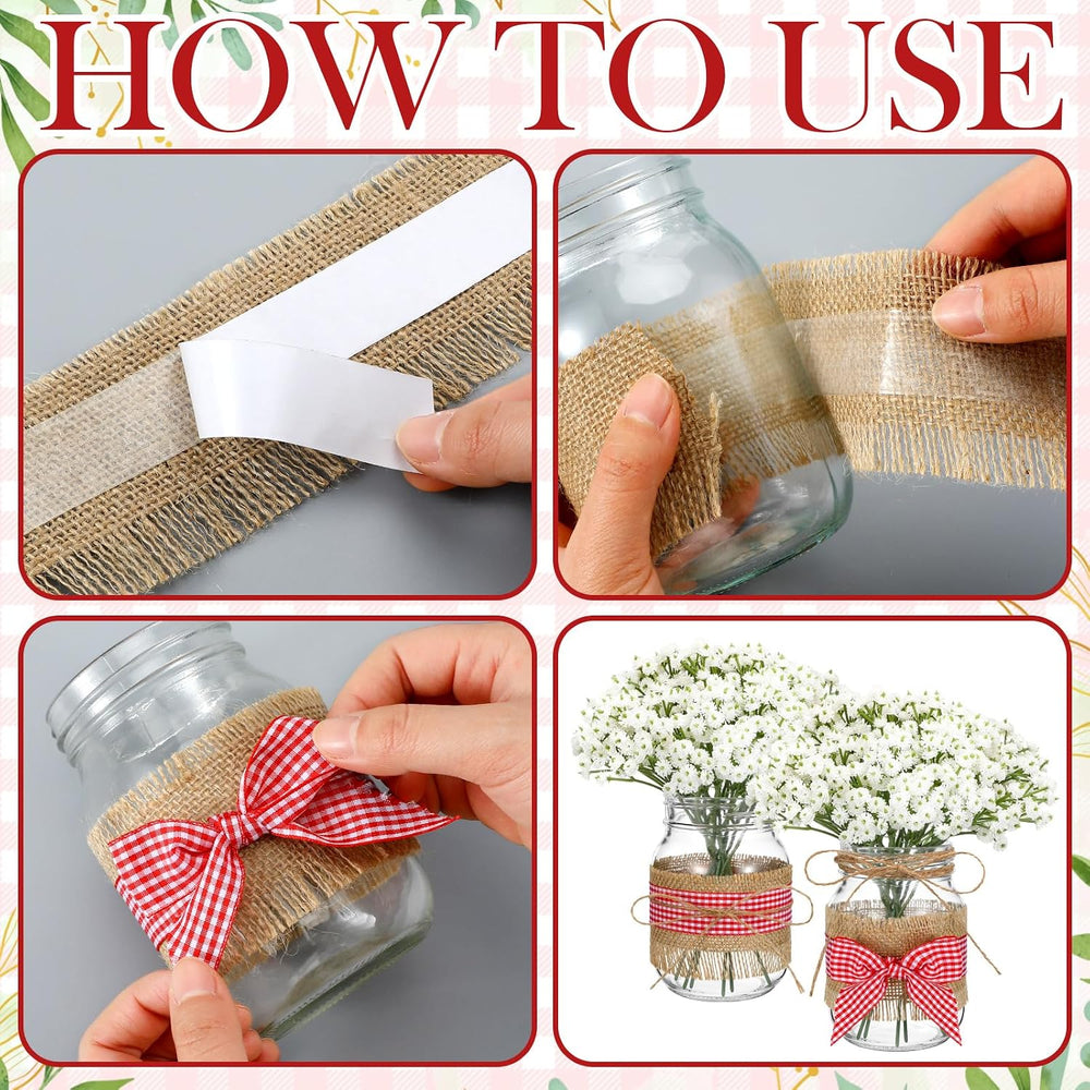 Daifunli 6 Set Picnic Party Centerpieces for Table Mason Jar Table Decor
