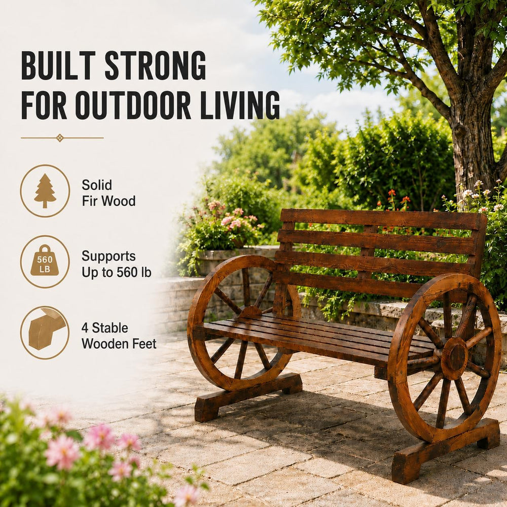 41" Wood Outdoor Bench, Outside Benches for Garden,Patio,Front Porch, Pa...