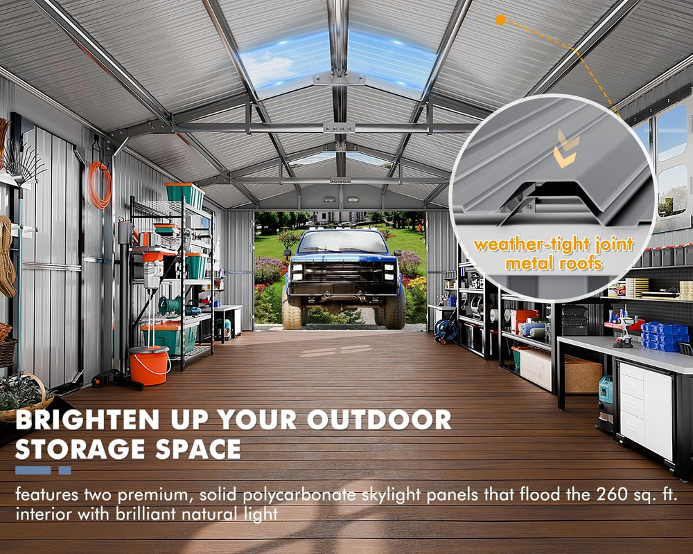 Military-Grade 13x20 FT Metal Garage Large Outdoor Storage Building Kits