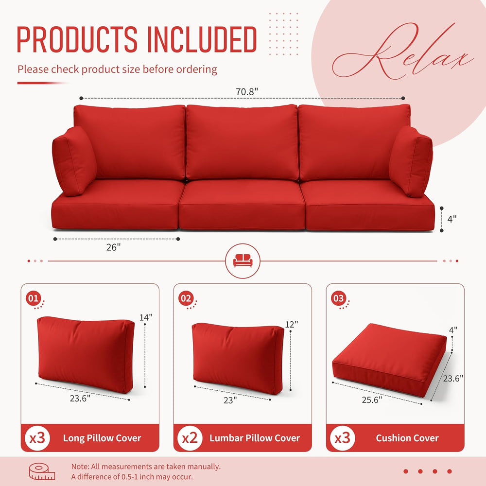 8p Outdoor Cushion Slipcovers Outdoor Patio Cushions Covers Replacement Water...