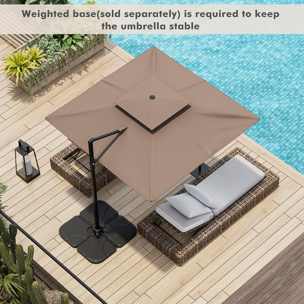 Tangkula 9.5 FT Cantilever Patio Umbrella, Outdoor Square Offset Umbrella wit...