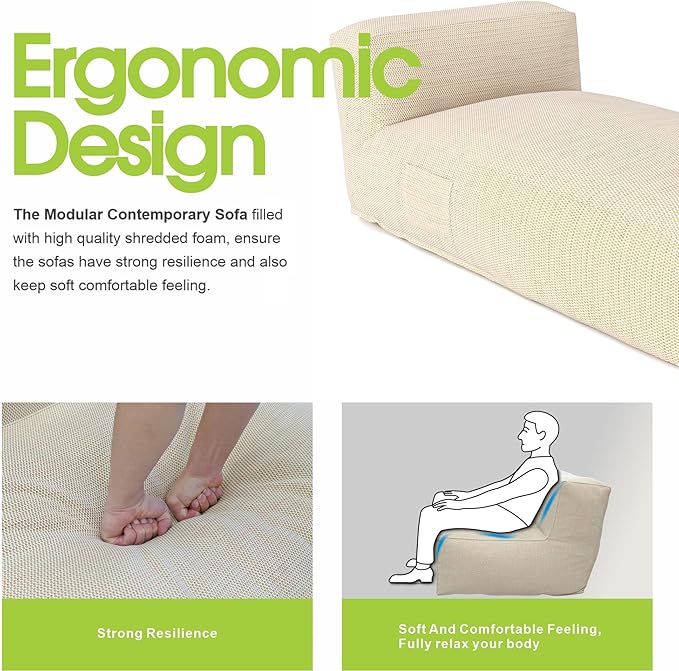 Outdoor Bean Bag Lounger Chair, Big Comfy Outdoor Daybed for Sunbathing and T...
