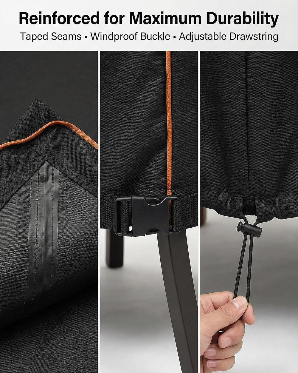 Patio Chair Covers Waterproof 2 Pack, 600D Oxford, 30W x 34D x 36H, Black