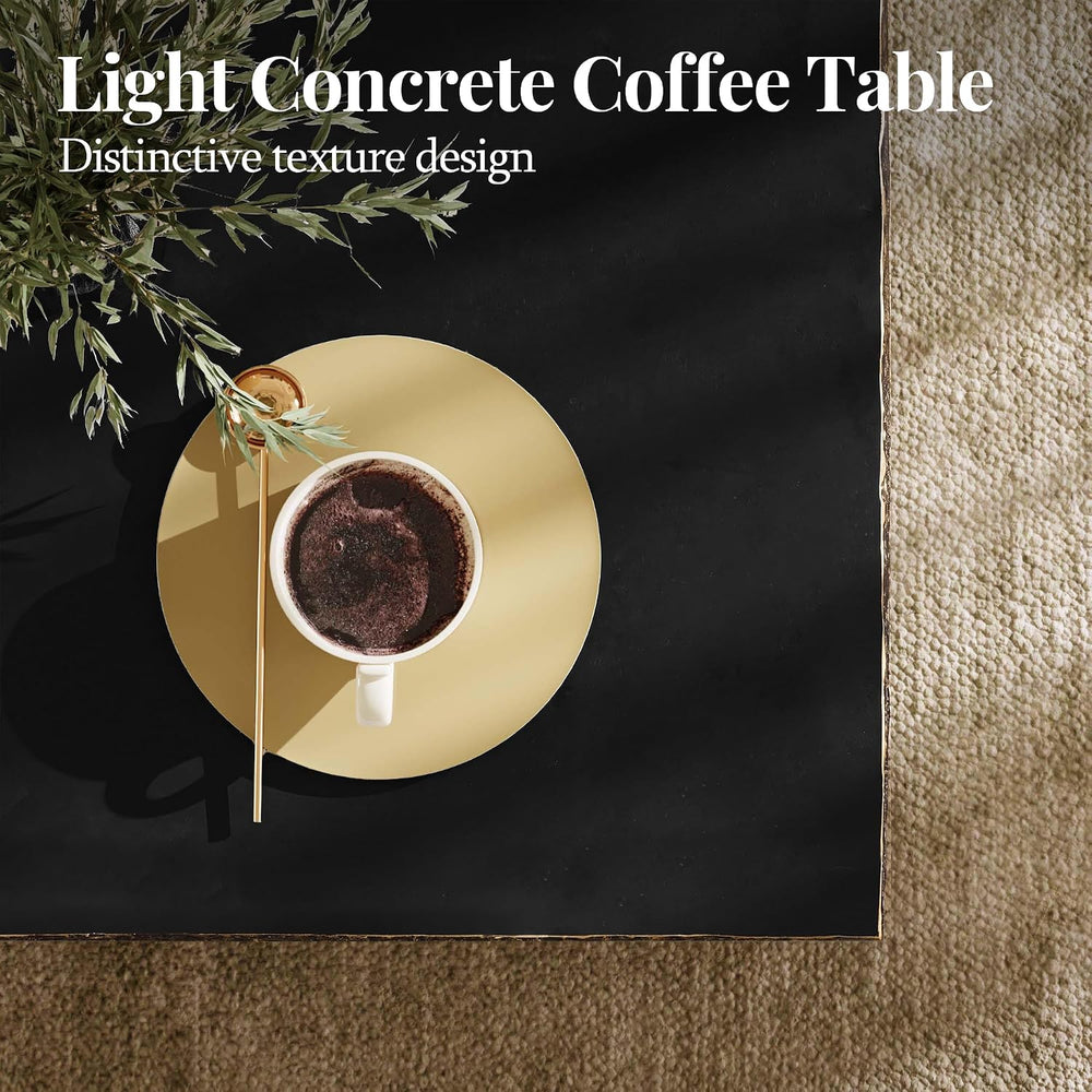 40" Rectangle Outdoor Coffee Table, Travertine Look, Bronze