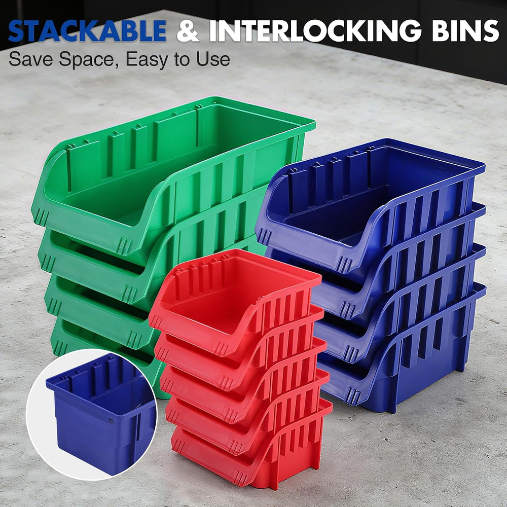 WORKPRO 44PCS Wall Mounted Storage Bins for Garage Storage