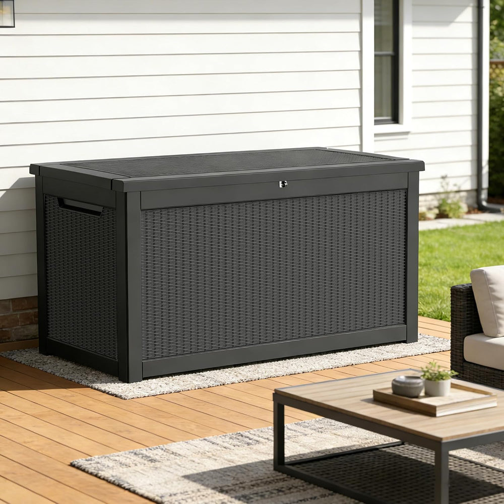 TARKARI 350 Gallon Resin Outdoor Storage Box, Waterproof & UV-Resistant D...