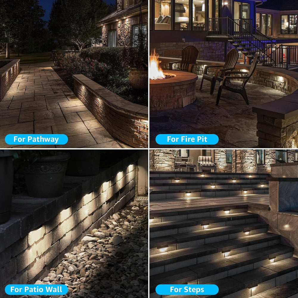 SUNVIE 7 Inch Hardscape Lighting 5W LED Retaining Wall Lights 3000K Warm Whit...