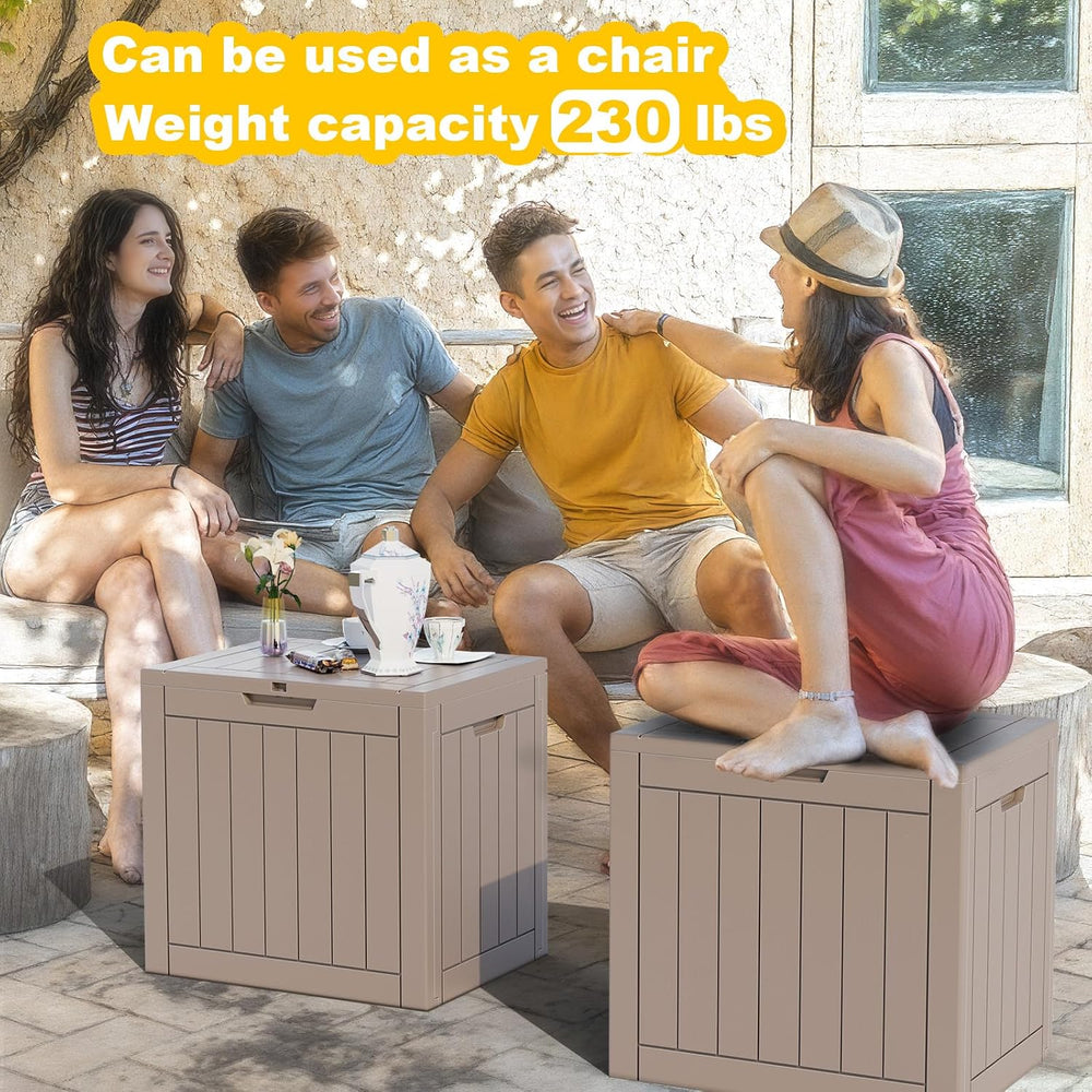 43 Gallon Resin Deck Box, Lockable Outdoor Storage Box for Patio Cushions Sto...