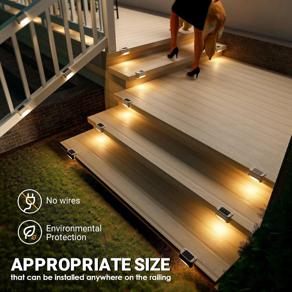 SOLPEX Solar Fence Lights Outdoor 16 Pack, Waterproof Led, Warm White