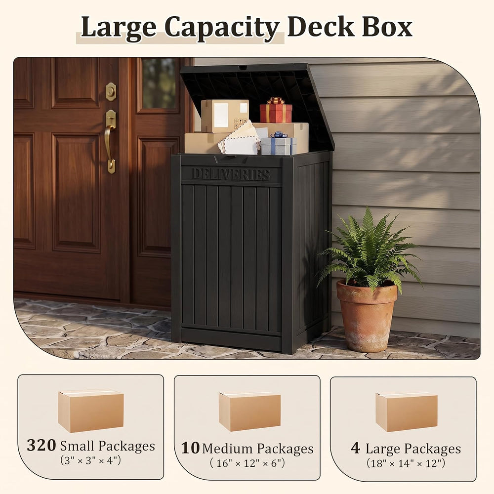 Package Delivery Boxes for Outside, Deck Storage Box Lockable Secure Design