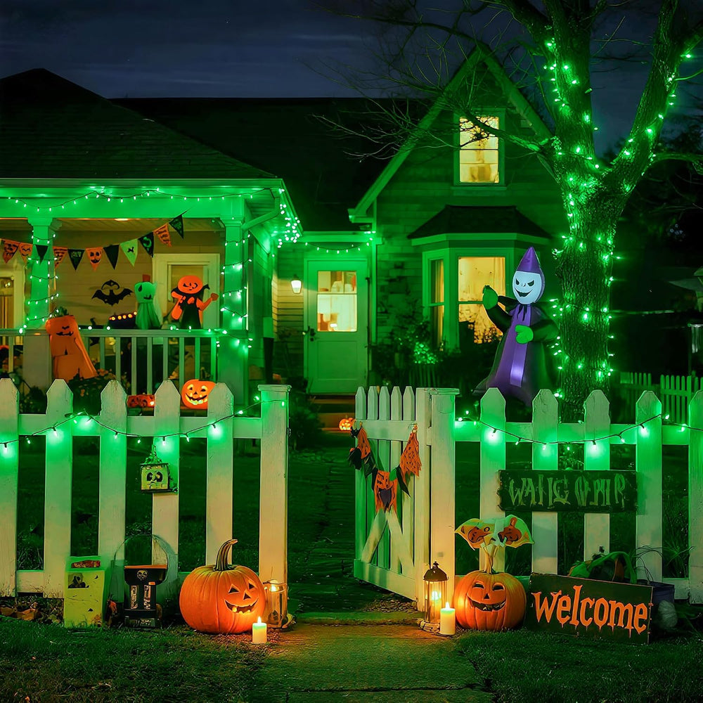 JMEXSUSS 500 LED Green Halloween Lights, 173ft Christmas Lights Plug in