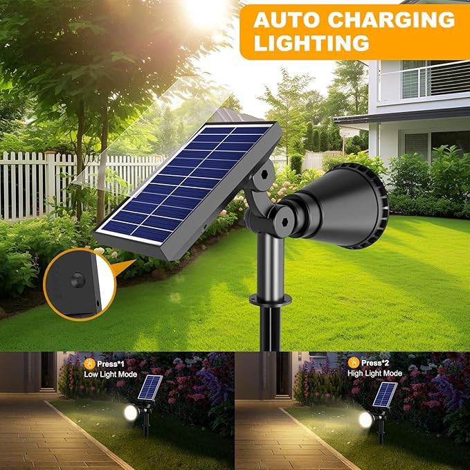 Solar Lights Outdoor Waterproof, 36 LEDs Adjustable Solar Spot Lights Outdoor...