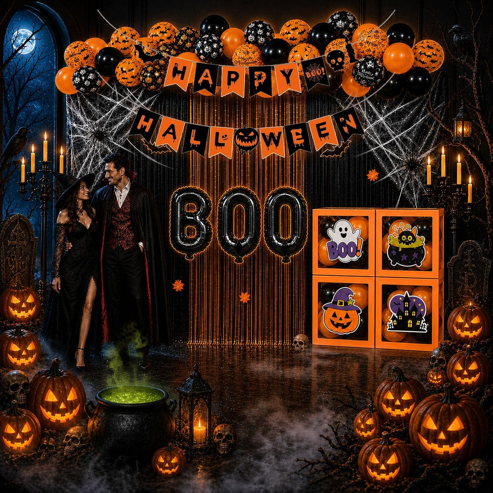 128 Pcs Halloween Party Decorations, Halloween Party Supplies - Balloon boxes...