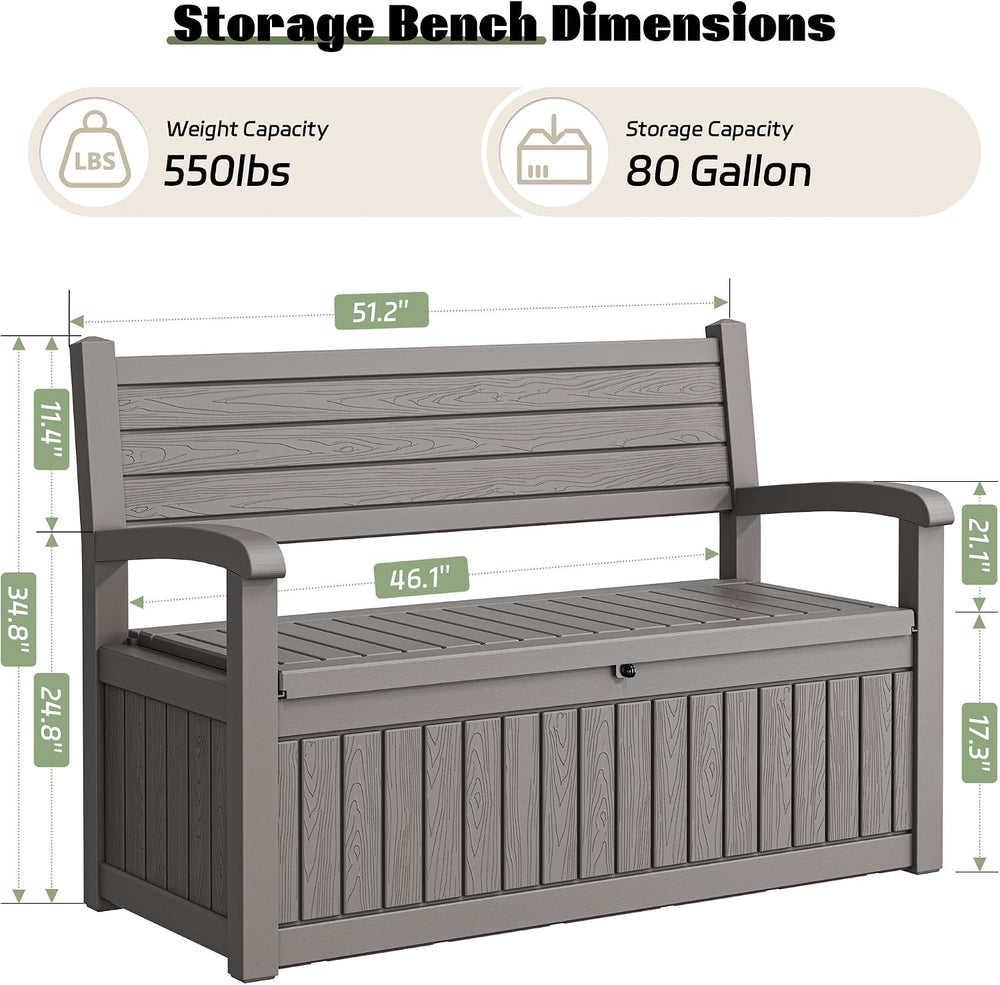 Fancyango Outside Outdoor Storage Box, Outdoor Patio Storage Bin, Deck Box