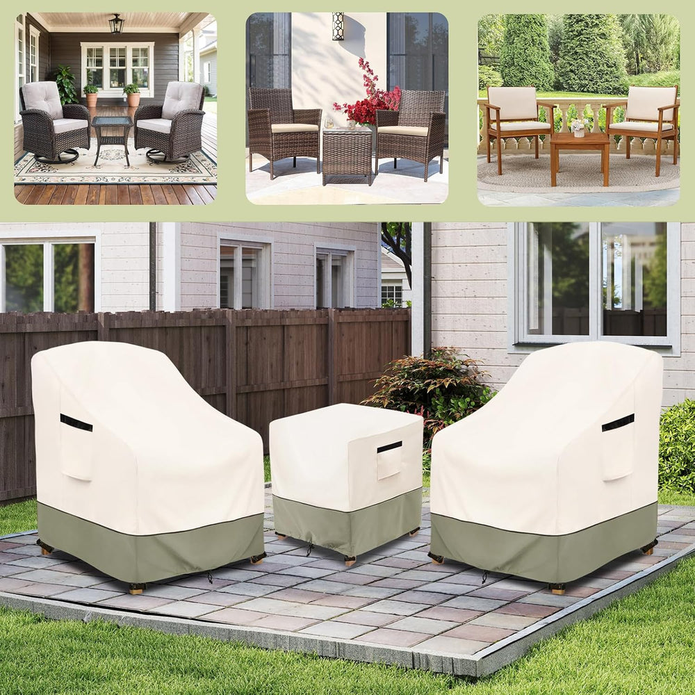 3-Piece Patio Furniture Covers Waterproof for Outdoor Bistro Set with Table &...