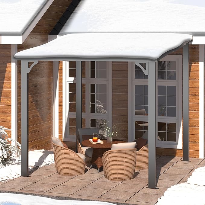 AECOJOY 8x8 Hardtop Gazebo Outdoor Pergola, Small Heavy Duty Lean to Metal Pe...