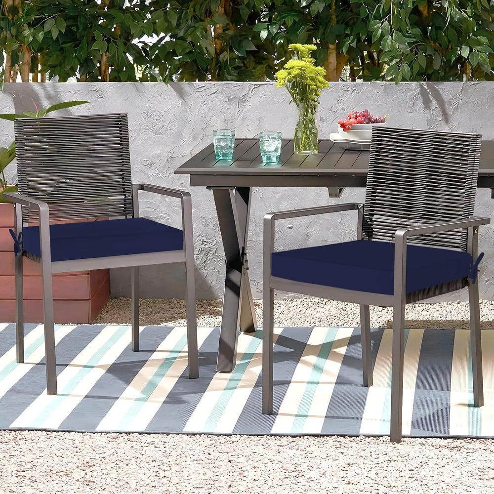 Outdoor Chair Cushions, Removable Covers, Navy, 24 x 24