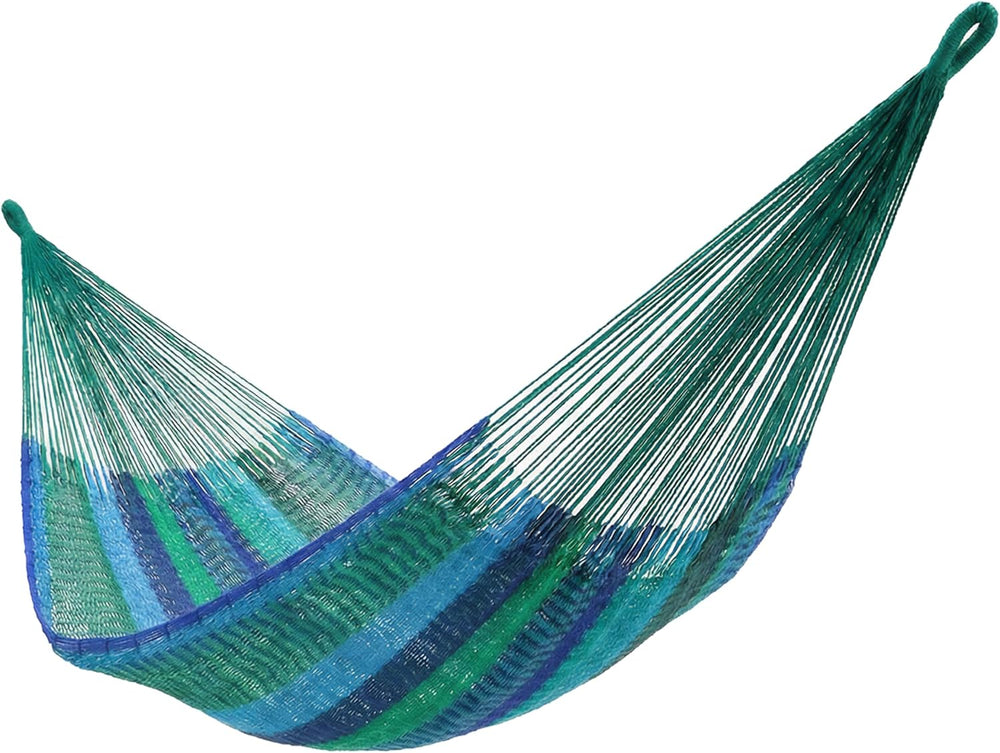Sunnydaze Mayan XXL Double Heavy-Duty Hammock for Outside, Tropical Lagoon