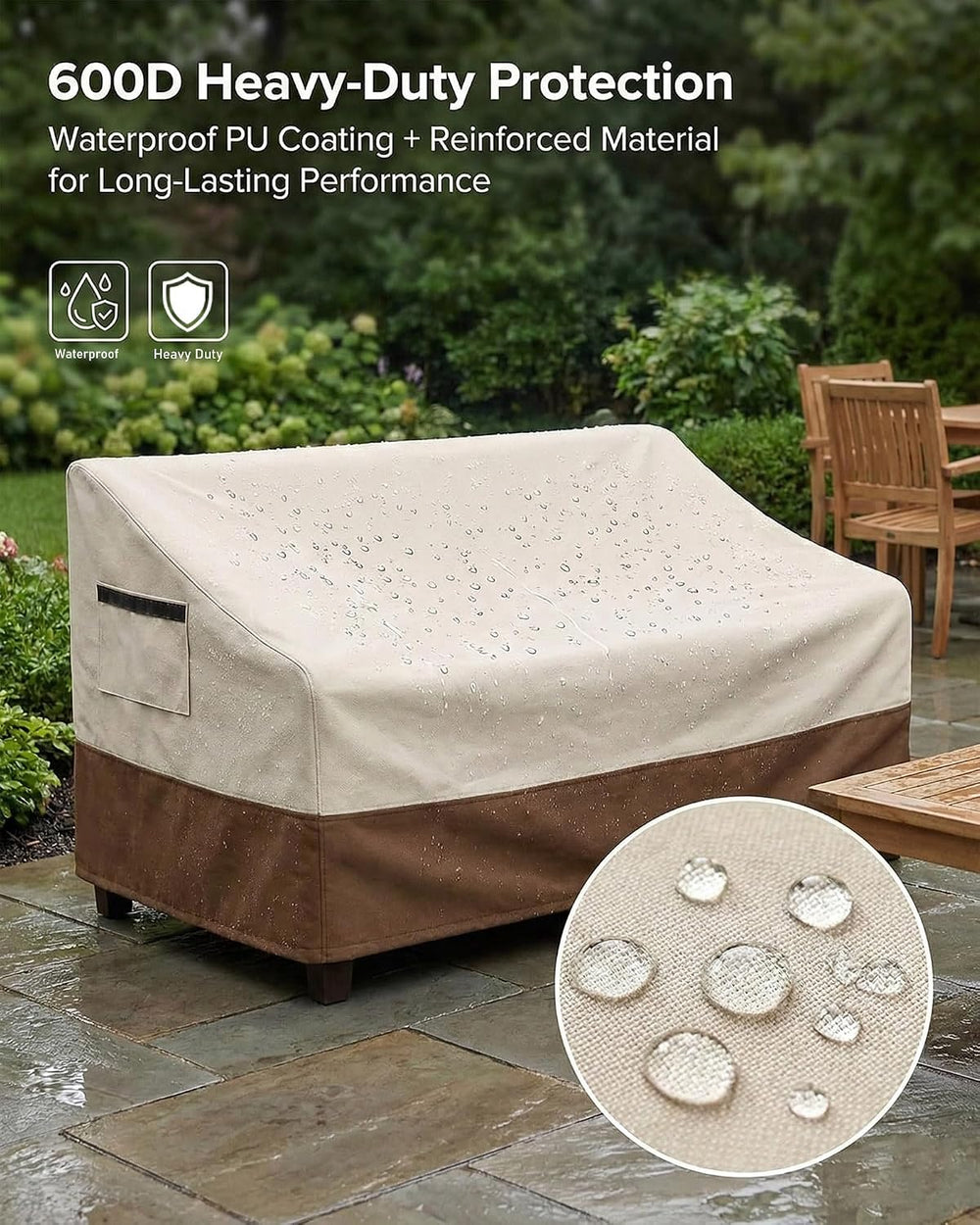 Outdoor Sofa Cover, Waterproof Patio Furniture Cover 76W x 32.7D x 33H inches...