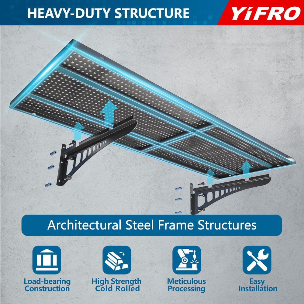 2-Pack 1.5x4ft Heavy Duty Garage Wall Shelving, 500 lbs Load Capacity, Garage...