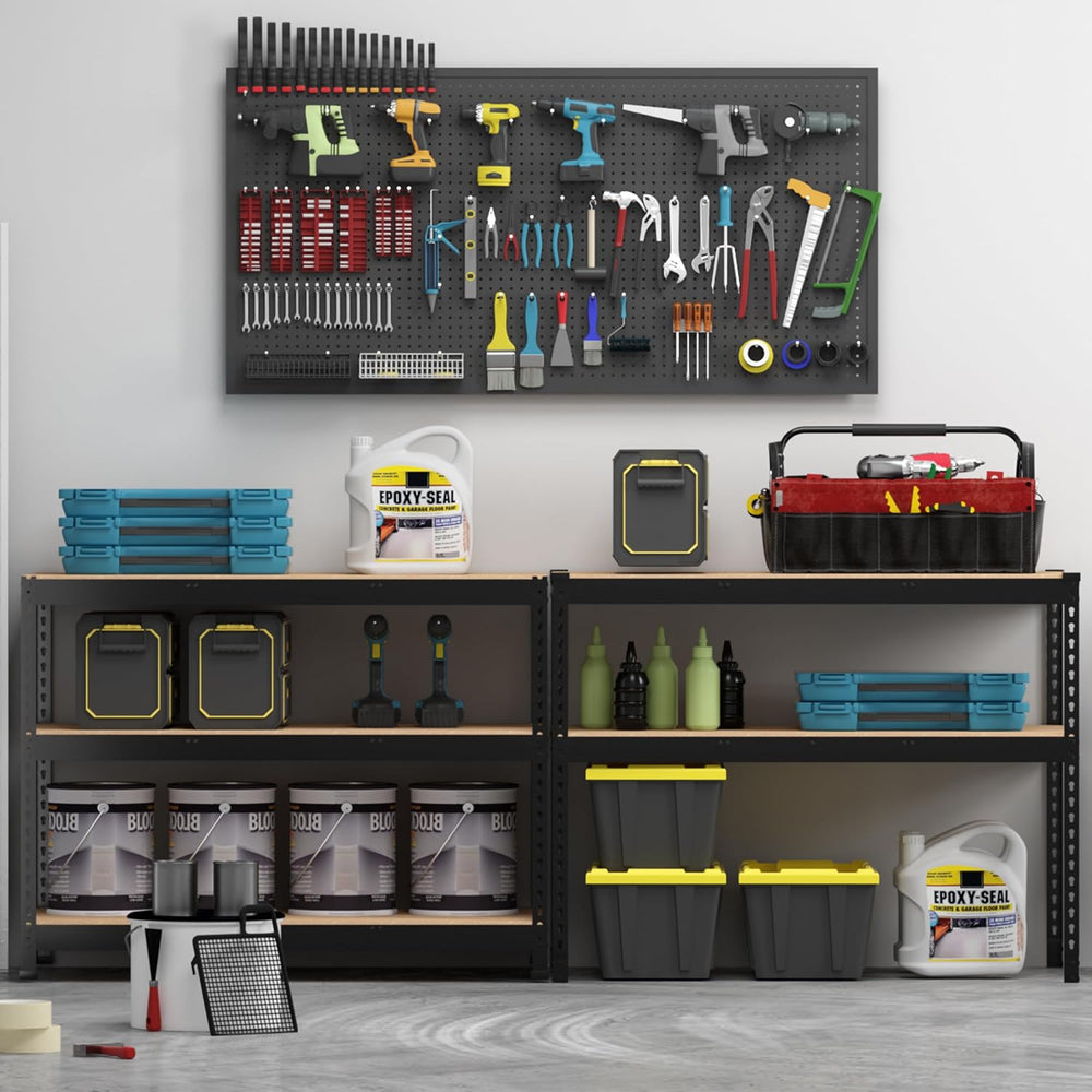 PrimeZone 48"W x 24"D x 72"H Garage Storage Shelves, 5-Tier Me...