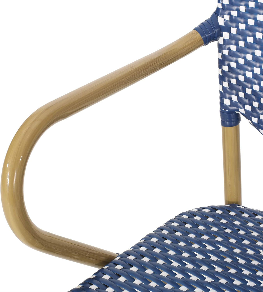 Christopher Knight Home Paul Bistro Set, Dark Teal + White + Bamboo