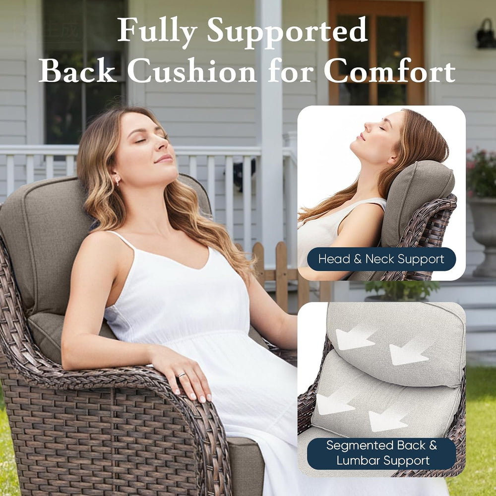 Belord Luxury 6" Thick Cushioned 7 Pieces Patio Furniture Set with Outdo...