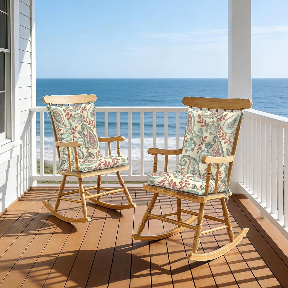 DYTXIII Set of 2 Rocking Chair Cushions for Outdoor/Indoor Use,Water Resistan...