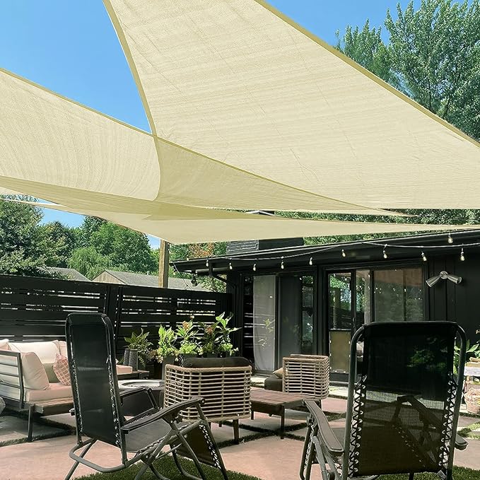 LOVE STORY Custom Size 7'x9'x11.4' Butter Cream Sun Shade Sail Ri...