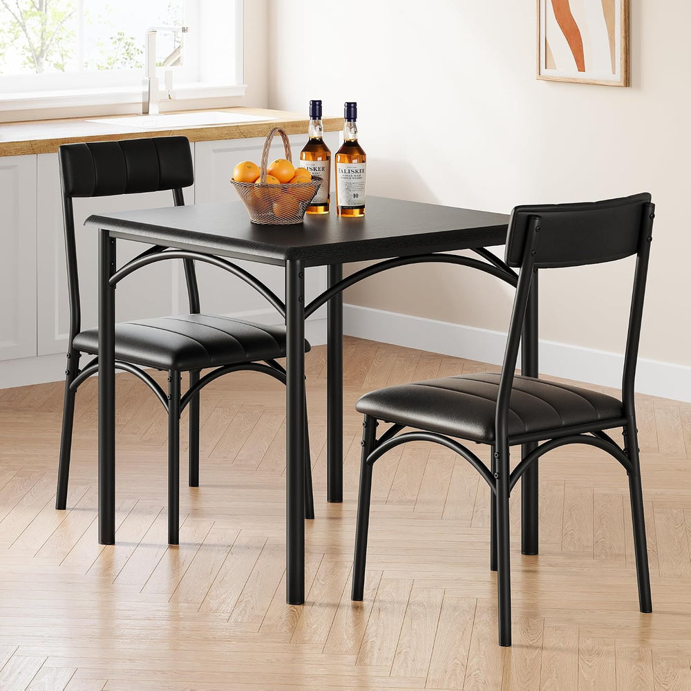 Takywep Farmhouse Dining Table Set for 2, Compact 3-Piece Wooden Kitchen Tabl...