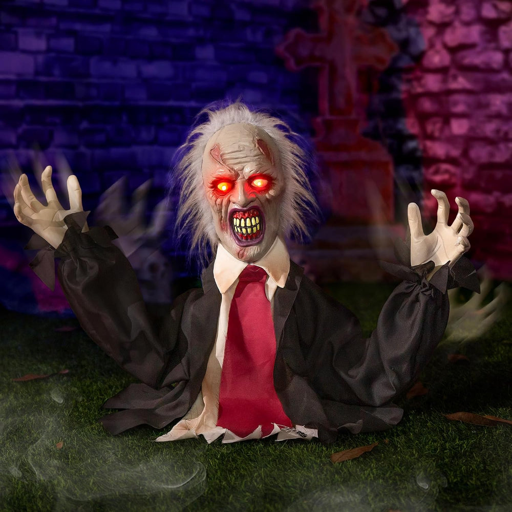Halloween Decorations Animatronic Zombie Groundbreaker, Horror Animated Zombi...