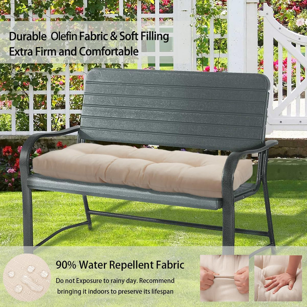 FUNHOME Outdoor Bench Cushion 42 x18 inch with Non-Slip Grips,Water Resistant...