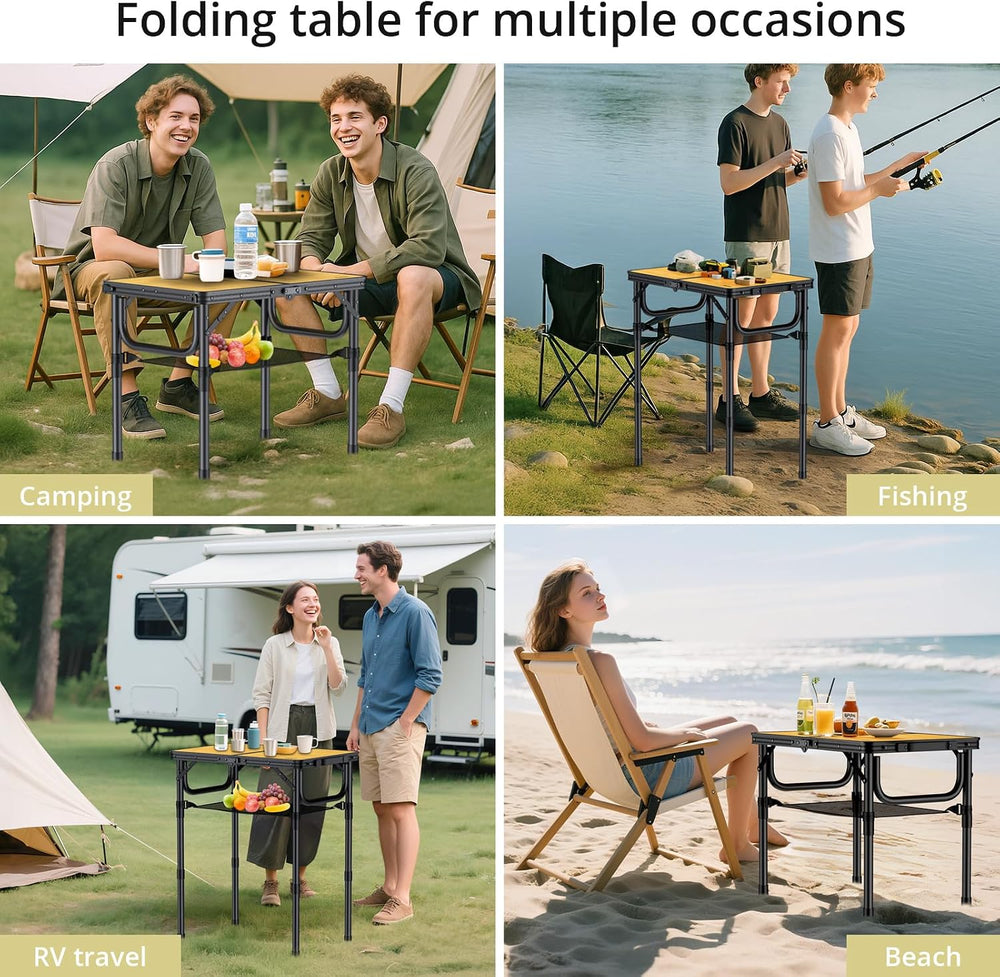 Anbte 2ft Camping Table Foldable, 24" x 16" Small Folding Table Por...